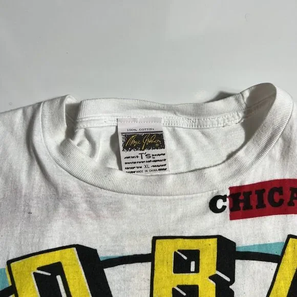 Rare VTG MAGIC JOHNSON Chicago Bulls 1993 World Champs All Over T Shirt 90s XL